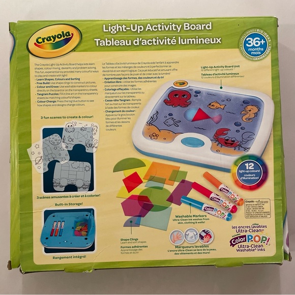 3/$25 Crayola Light Up Activity Board Toy Art Coloring Kit (Missing 2 markers) - Picture 3 of 11
